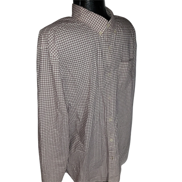 American Eagle Men's Checkered Shirt In Burgundy and Cream XL - Picture 2 of 4